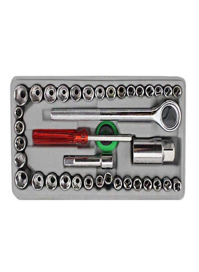 مها مجموعة مفاتيح ربط MAHA القياسية 40 قطعة | أداة تركيب وإزالة براغي السيارات/الدراجات النارية | أدوات يدوية للمنزل والمرآب وورشة العمل | رؤوس مفاتيح ربط متعددة الاستخدامات | مجموعة رؤوس أدوات الطوارئ (عبوة من 40 قطعة) - Image 3